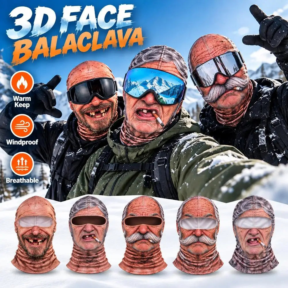 Funny 3D Face Balaclava Hat Full Face Motorcycle Riding Skiing Face Mask
