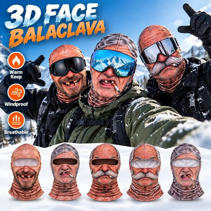 Funny 3D Face Balaclava Hat Full Face Motorcycle Riding Skiing Face Mask