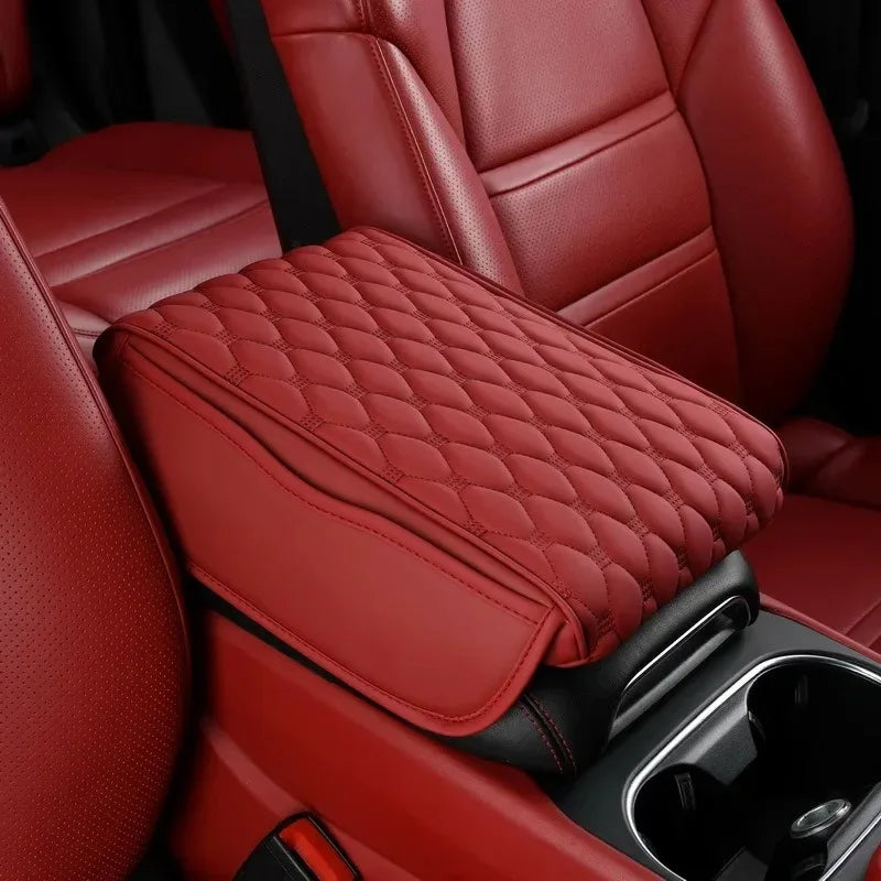 Car Leather  Armrest Mat Center Console Auto Armrests Storage Box Organizer