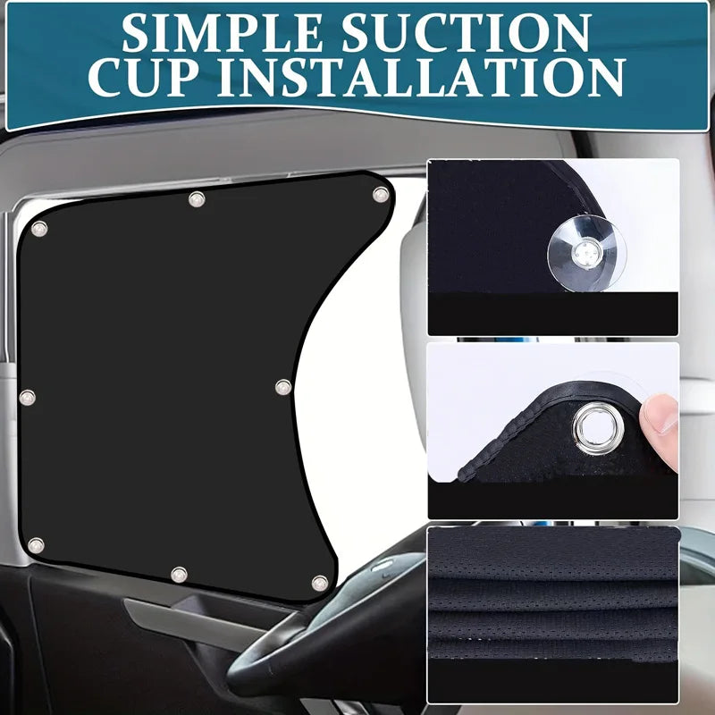 2pcs Side Sunshade Auto Heat Window Shade For RV Semi Truck