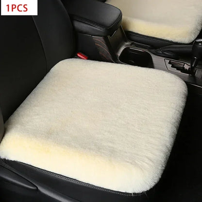 Car Multicolor Plush Fur Seat Cushion Winter Warmth Thick Wool Square Cushion Set