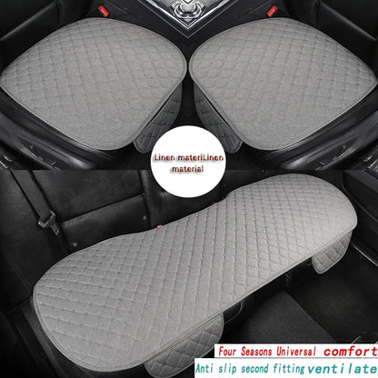 Linen Quilted Embroidered Car Cushion Without Backrest Four Seasons Universal