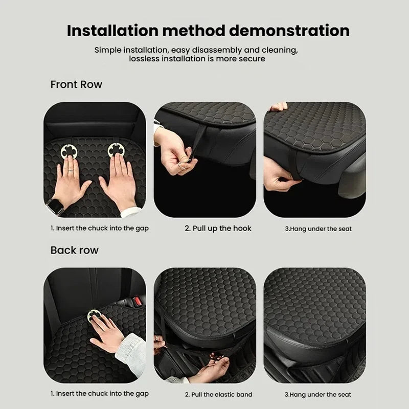 Car Summer Breathable Linen 3D Ice Silk Cushion 3 Pcs