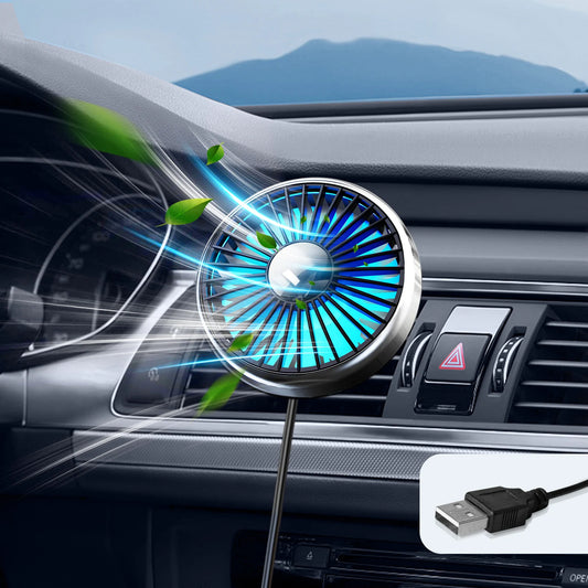 Car Universal Air Vent Clip Lighting USB Plug-In Cooling Fans