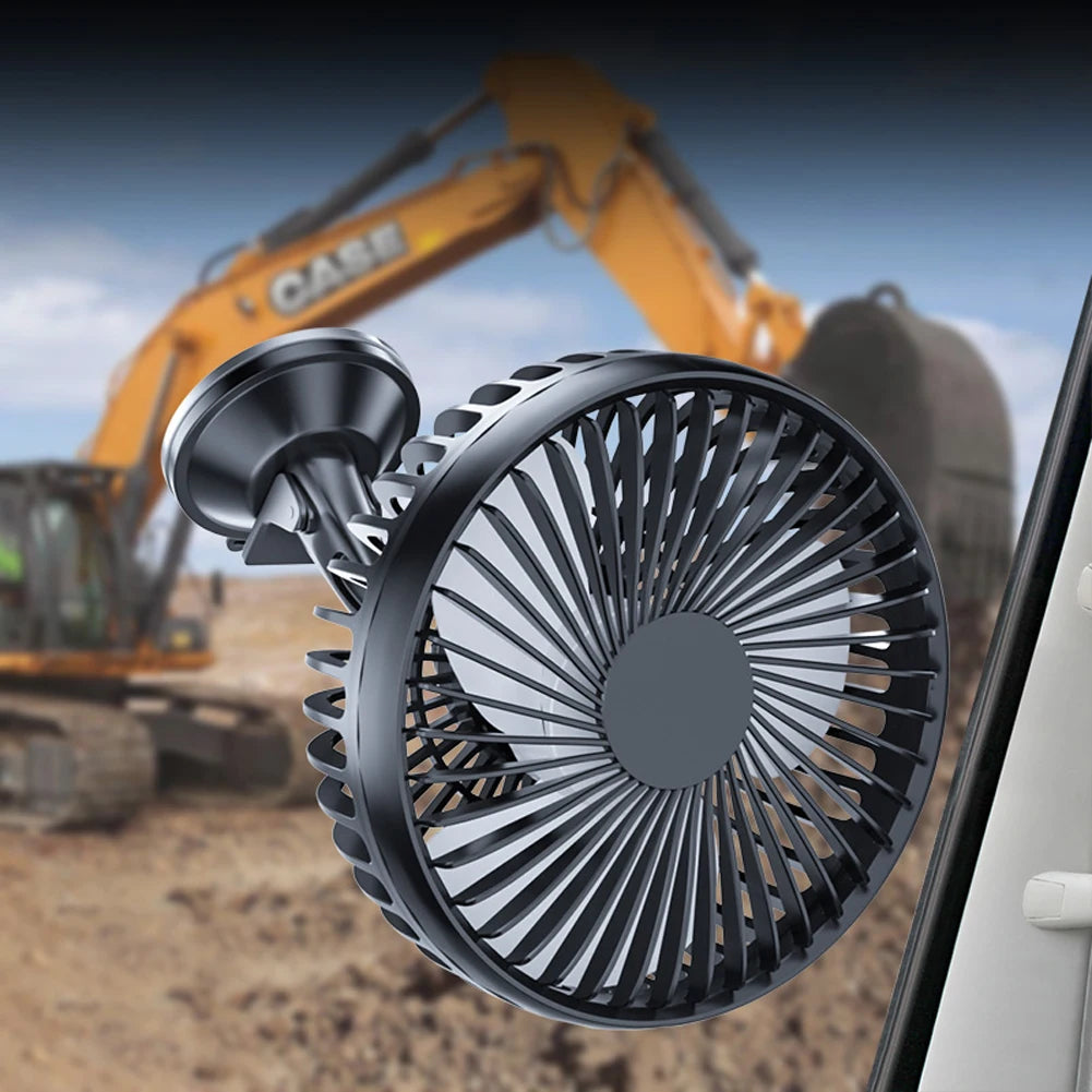 Car Fan Large Wind Three Speed Control Portable Fans 12V/24V 5W