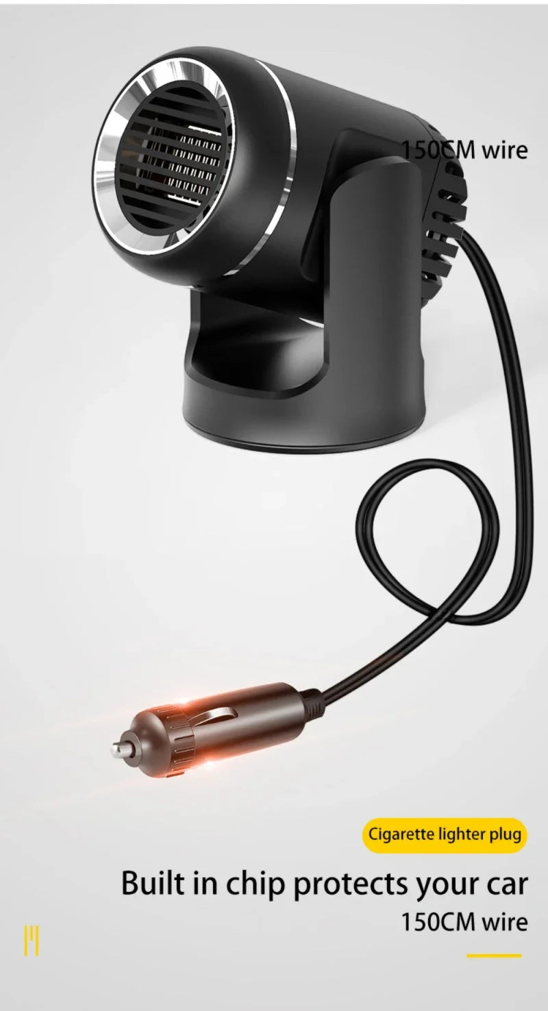 Car 360° Rotate 3 Adjustable Power Heating Fans
