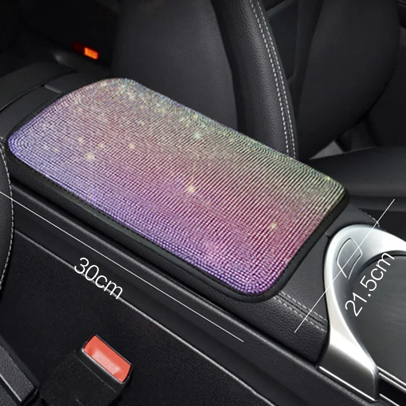 Car Diamond Studded Interior Protection Soft Comfortable Armrest Pad