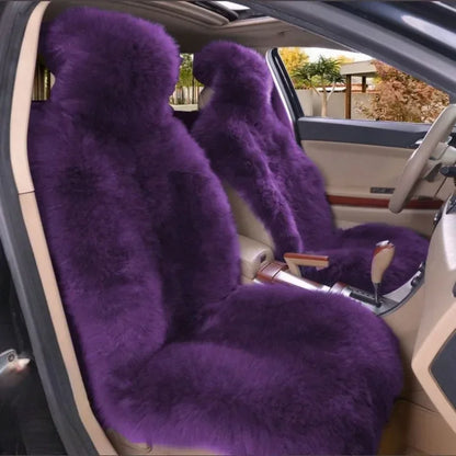 Car Warm Plush Universal Long Wool Fur Front Seat Cushion 1 Pcs