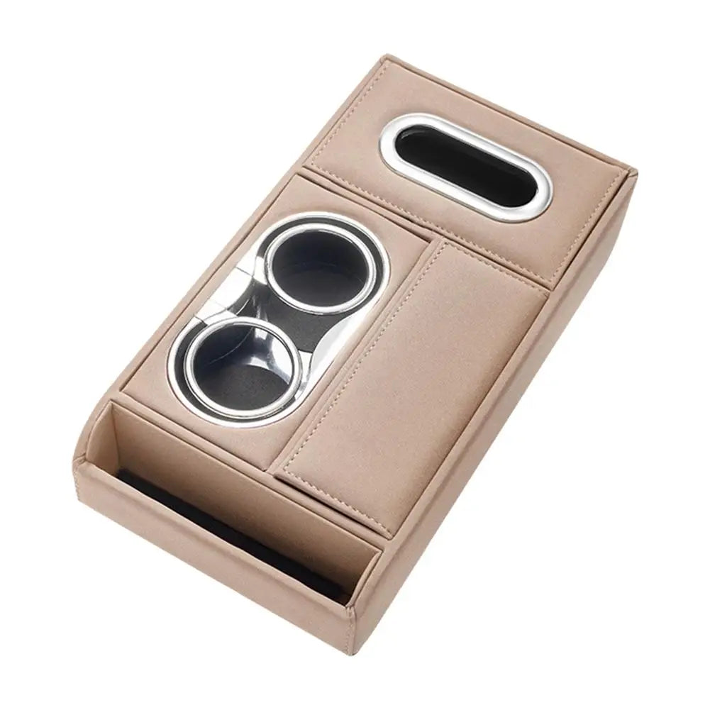 Car Armrest Cup Holder Tissue Box Storage Organizer