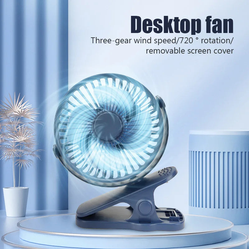 Portable Mini Hand Clip Fan USB Quiet Desktop Electric Fan Cooler