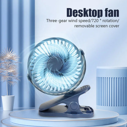 Portable Mini Hand Clip Fan USB Quiet Desktop Electric Fan Cooler