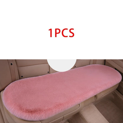 Car Multicolor Plush Fur Seat Cushion Winter Warmth Thick Wool Square Cushion Set