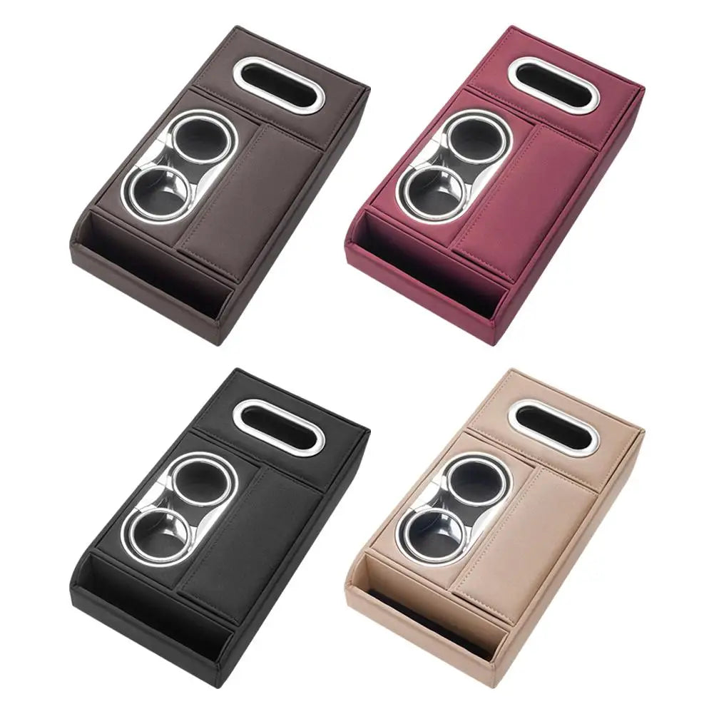 Car Armrest Cup Holder Tissue Box Storage Organizer