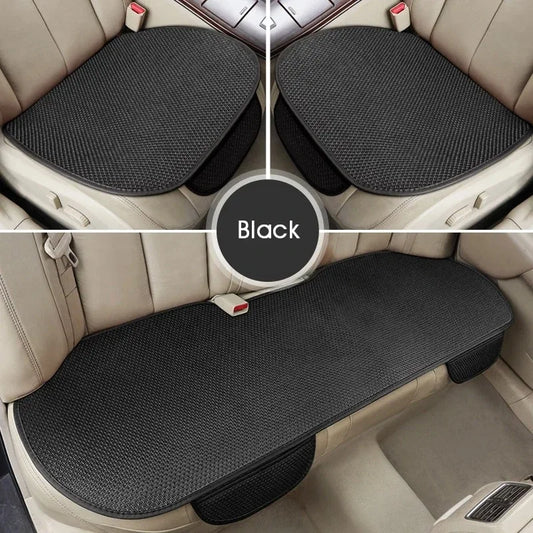 A Set of 3-piece Breathable Ice Silk Anti-slip Car Seat Cushions