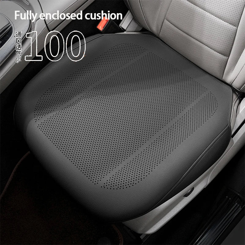 Car PU Leather Cooling Breathable Non Slip Thin All Season Universal Seat Cushion
