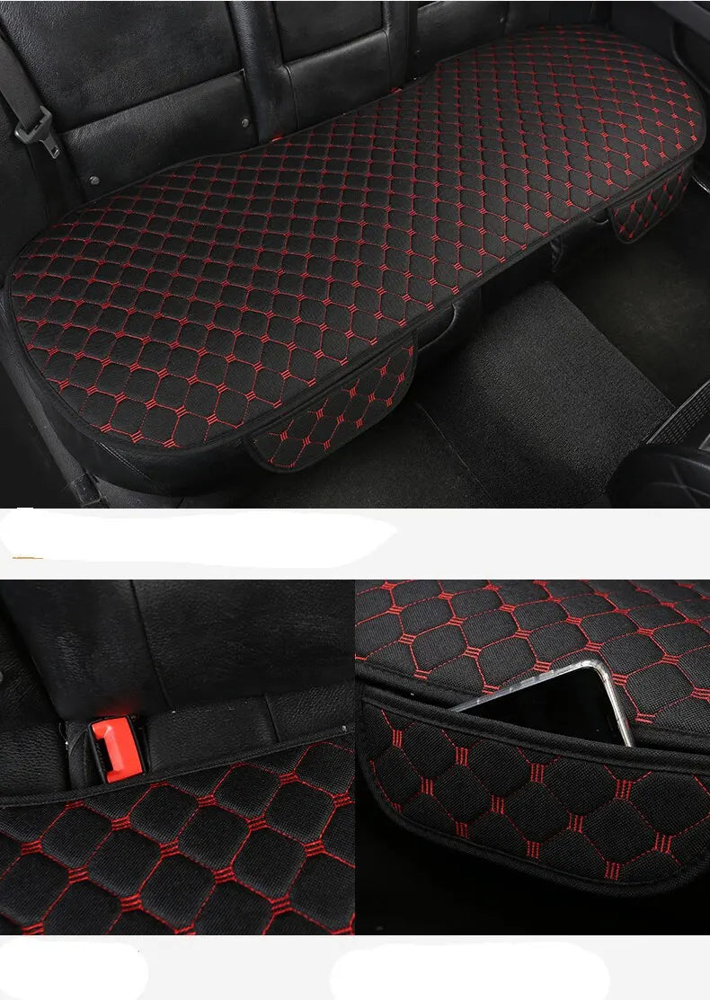Linen Quilted Embroidered Car Cushion Without Backrest Four Seasons Universal