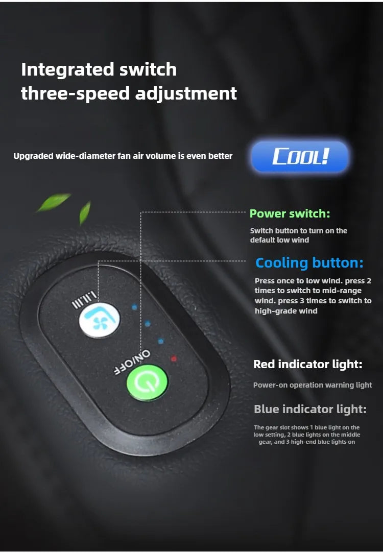 Car 12V/24V Universal Ventilated Seat Cooling 12 Fans Cushion