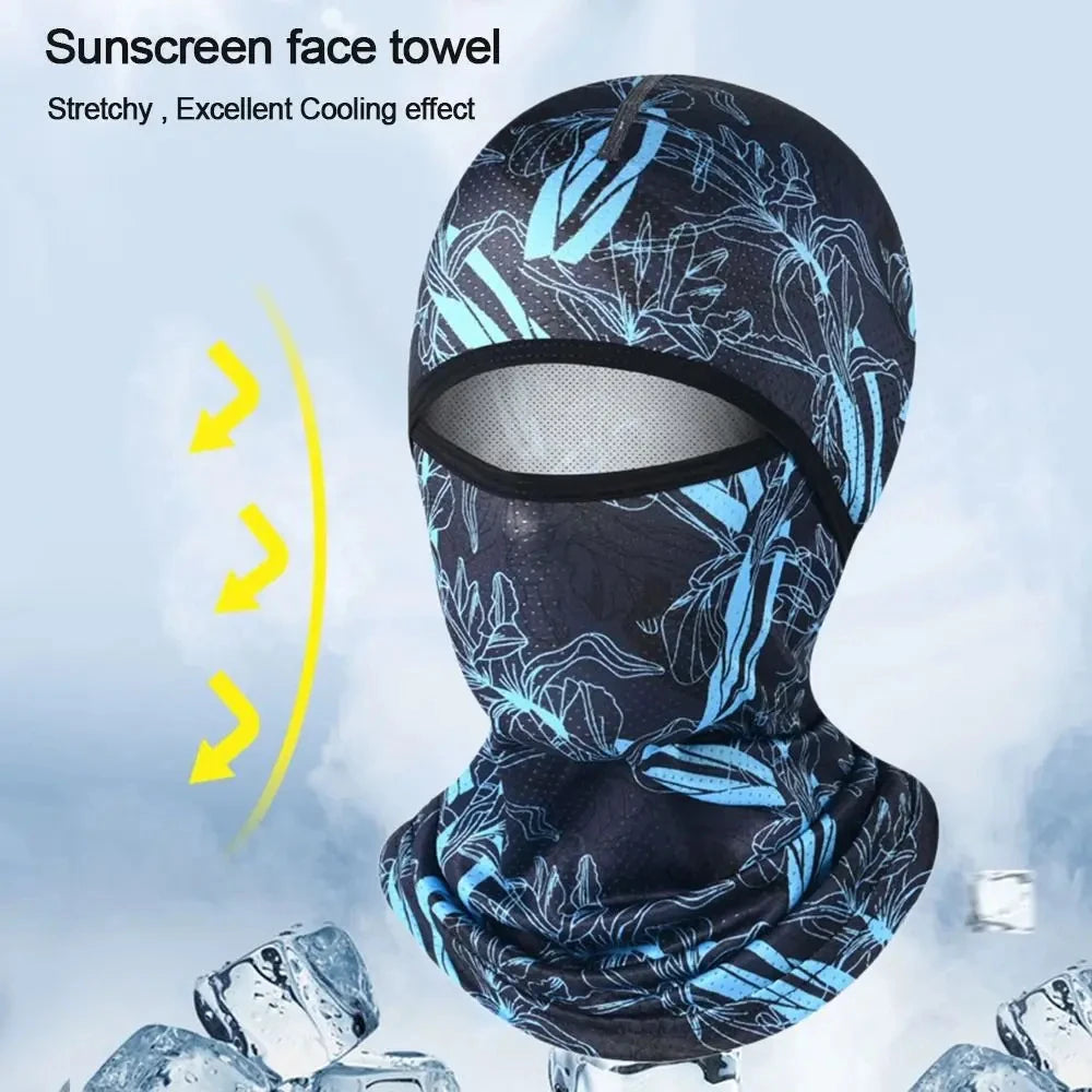 Motorcycle Cycling Summer Cool Ice Silk Full Face Sun Anti-UV Protection Face Cover Masks