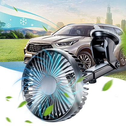 12V/24V Car Cooling Fan USB Suction Cup Windshield Desk Fan