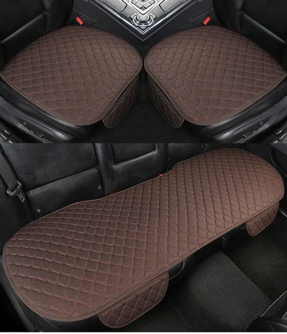 Linen Quilted Embroidered Car Cushion Without Backrest Four Seasons Universal