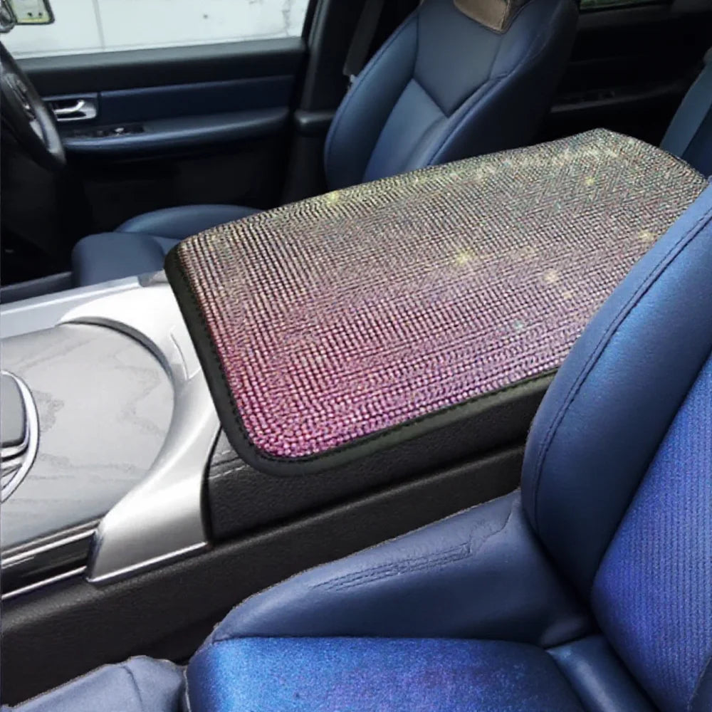 Car Diamond Studded Interior Protection Soft Comfortable Armrest Pad