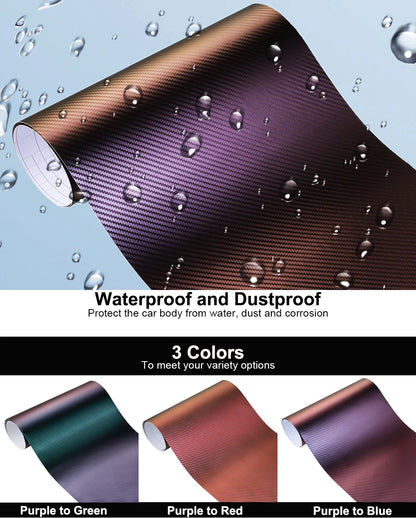 Car 3D Carbon Fiber Chameleon Stickers Styling Wrap Decal 152*20cm