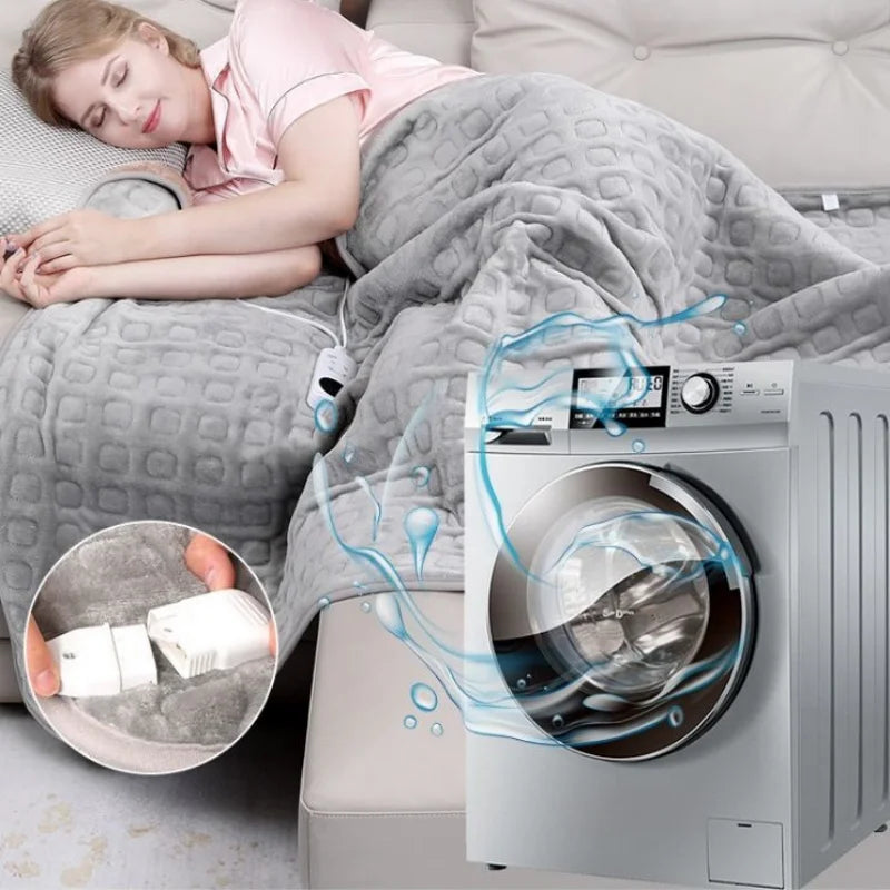 Electric Soft Flannel Heated Blanket Winter Body Warm Mat  Pad Heater