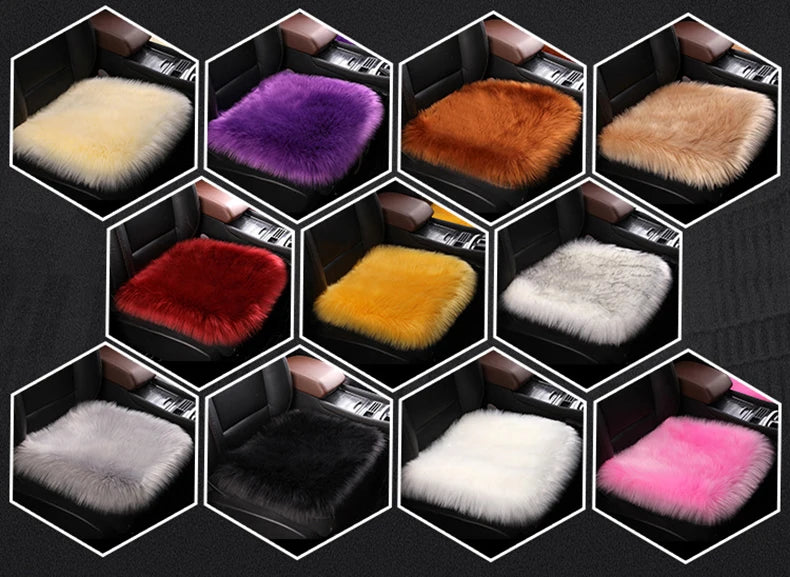 Artificial Wool Car Seat Cushion Winter Plush Auto Seat Cloak Universal Warm Car Seat Cover