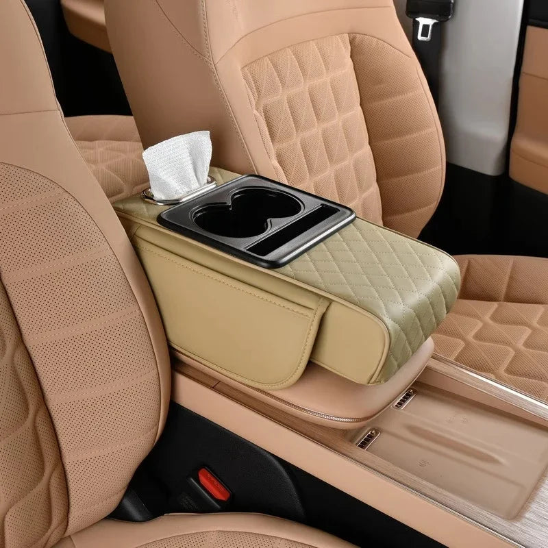 Car Armrest Cushion Organizer Mat Center Console Memory Foam Box Pads