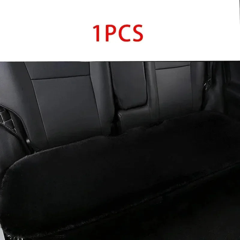 Plush Rabbit Fur Car Seat Cushion Winter Warmth Thick Wool Square Multicolor Cushion