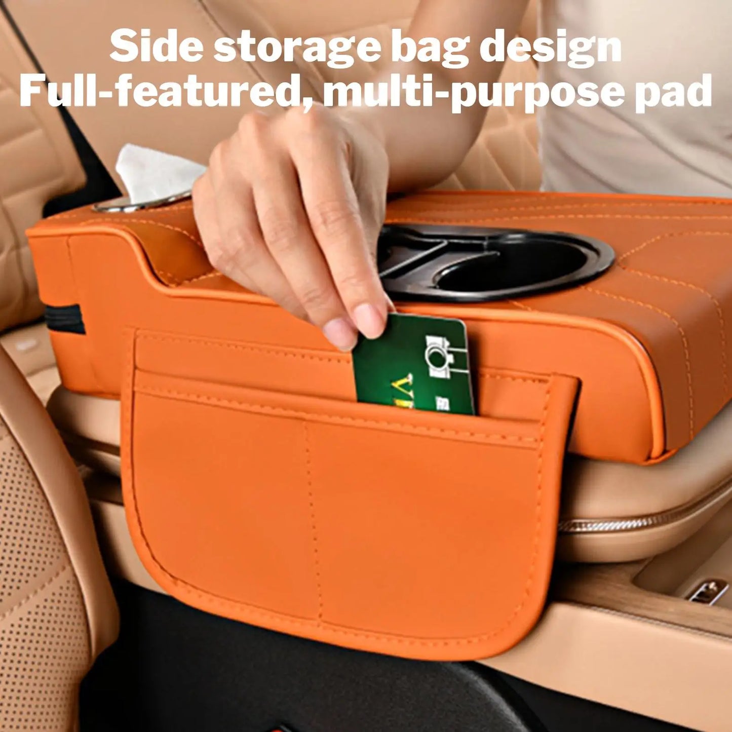 Car Armrest Cover Heightening Pad Storage Organizer