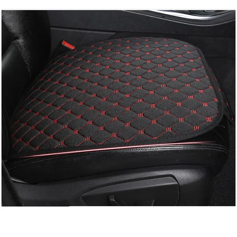 Linen Quilted Embroidered Car Cushion Without Backrest Four Seasons Universal