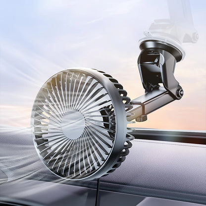 12V/24V Car Cooling Fan USB Suction Cup Windshield Desk Fan