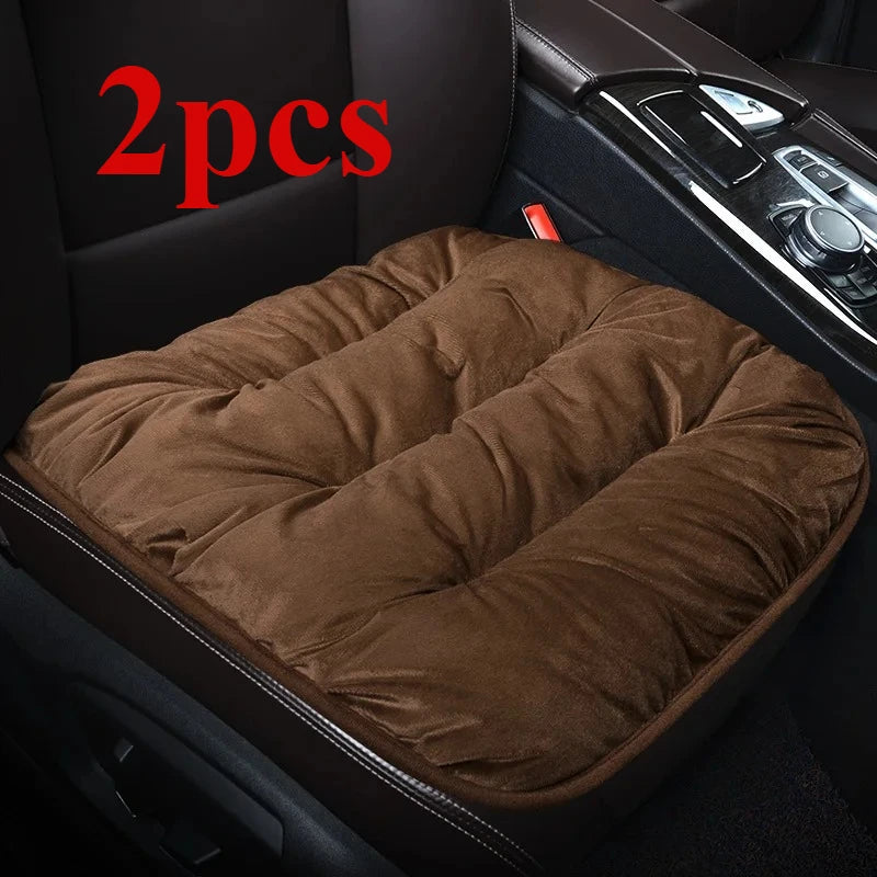 Car Seat Covers Winter Short Fleece Seat Cushions Front Pads 2 Pcs