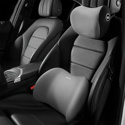Car Headrest Lumbar Support Seat Cushion Backrest Set