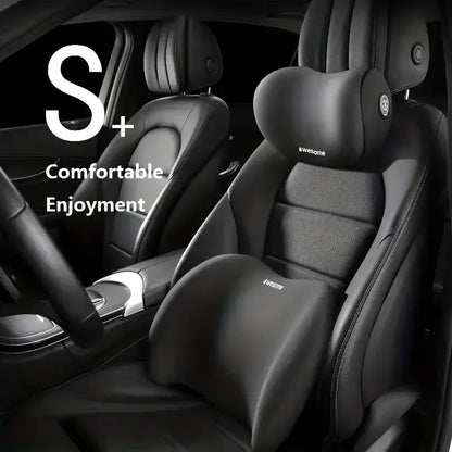 Car Headrest Lumbar Support Seat Cushion Backrest Set