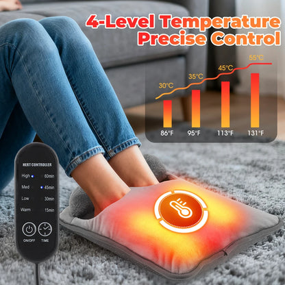 Home Office Electric Foot Fast Heating Pad Foot Warmer Heater Mat with 4 Heat Levels