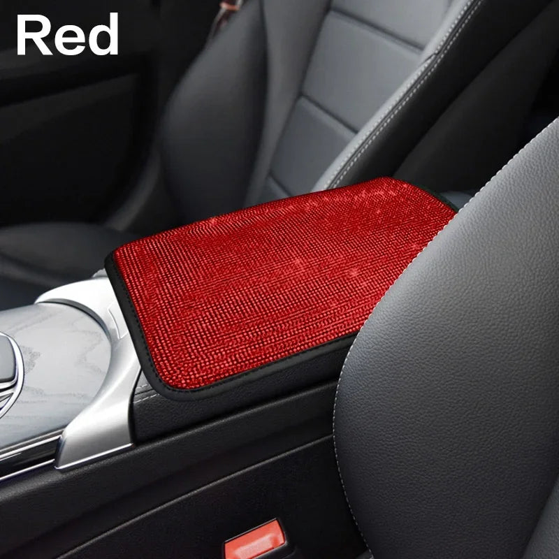 Car Diamond Studded Interior Protection Soft Comfortable Armrest Pad