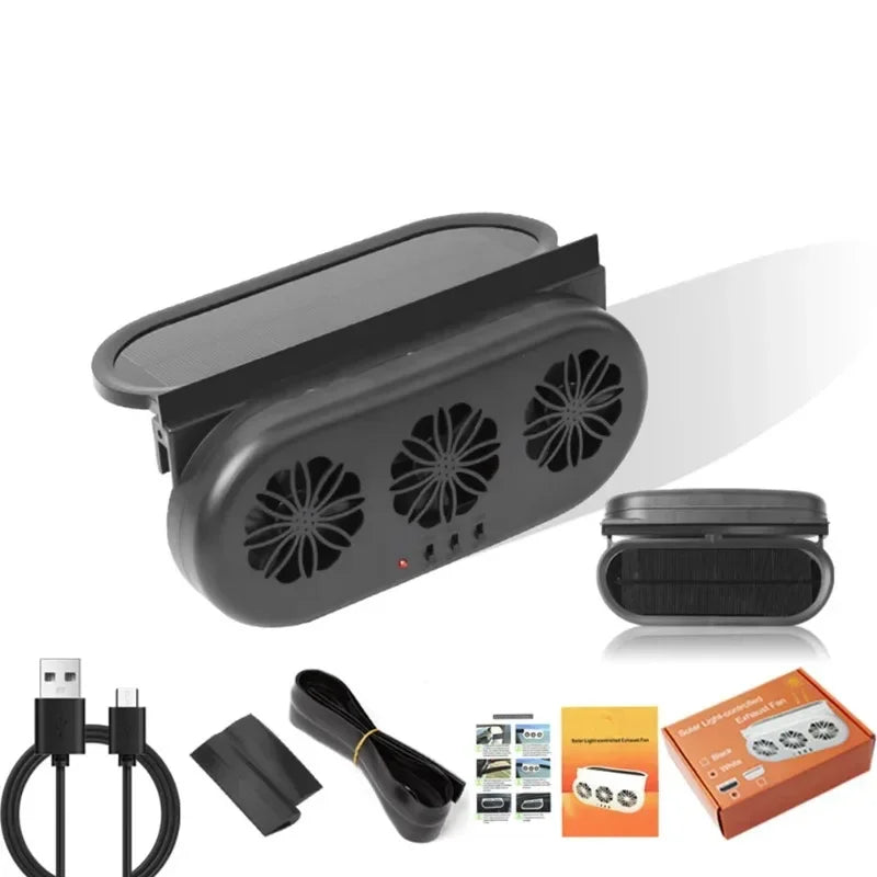 Car Exhaust Fan 3 Head Electric Cooling USB Purifiers