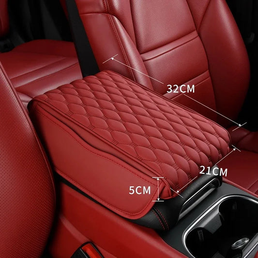 Car Leather  Armrest Mat Center Console Auto Armrests Storage Box Organizer