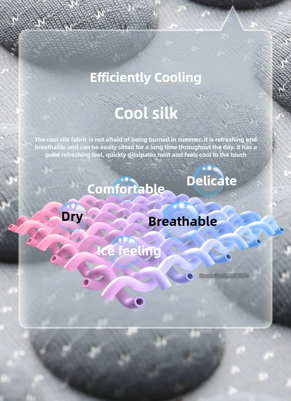 Auto Car Suv Truck Van Summer Cool Ice Silk Seat Cushion