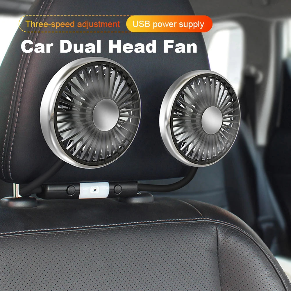 Car Seat Back 3-Speed Powerful Cooling Fan with Light
