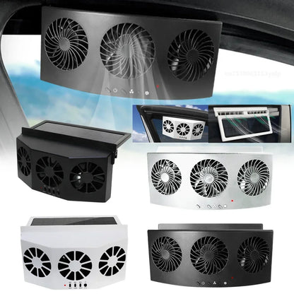 Car Exhaust Fan USB Rechargeable/Solar Air Cooling Ventilation Fan
