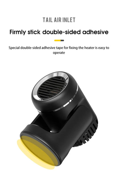 Car 360° Rotate 3 Adjustable Power Heating Fans