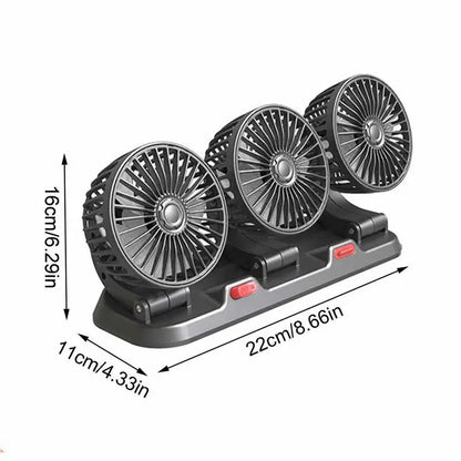 Car Electric 3 Head Silent  USB/12V/24V Cooling Fans