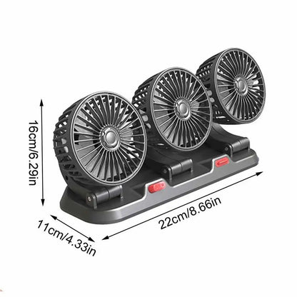 Car Electric 3 Head Silent  USB/12V/24V Cooling Fans