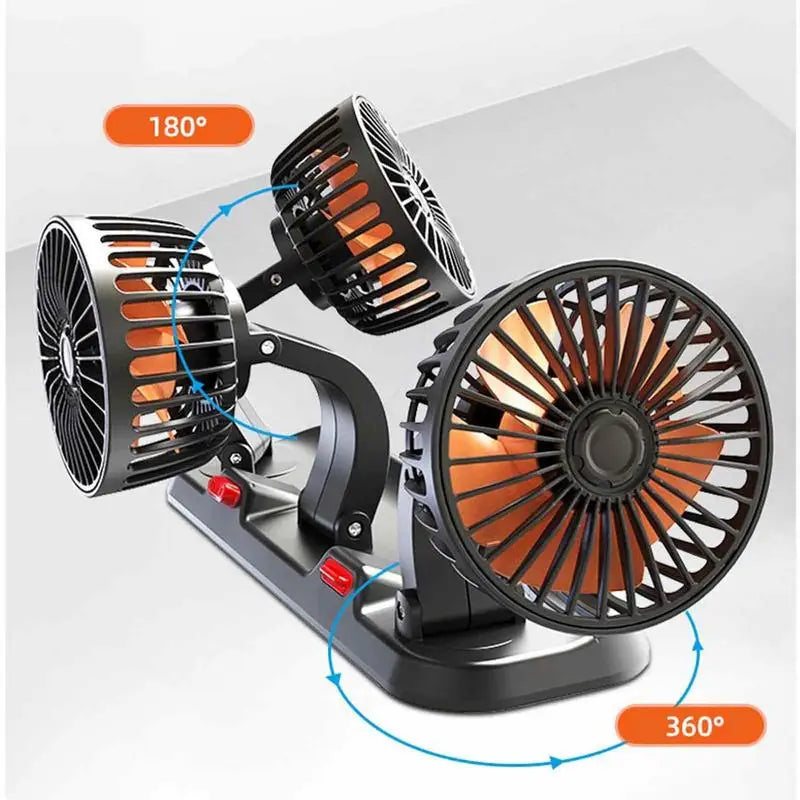Car Electric 3 Head Silent  USB/12V/24V Cooling Fans