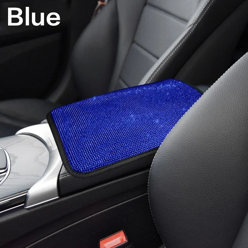 Car Diamond Studded Interior Protection Soft Comfortable Armrest Pad