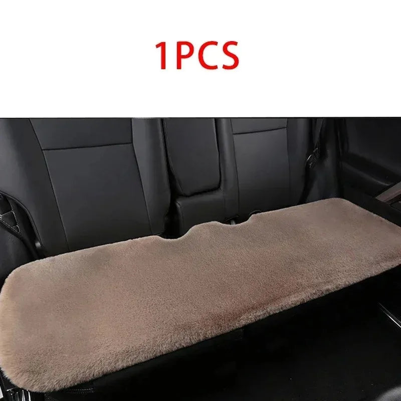 Plush Rabbit Fur Car Seat Cushion Winter Warmth Thick Wool Square Multicolor Cushion