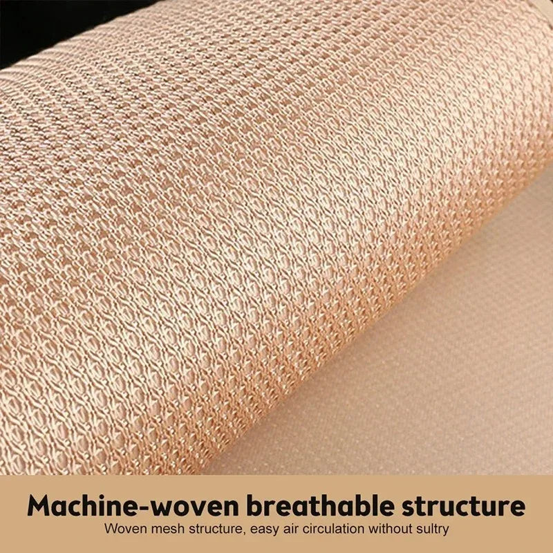A Set of 3-piece Breathable Ice Silk Anti-slip Car Seat Cushions